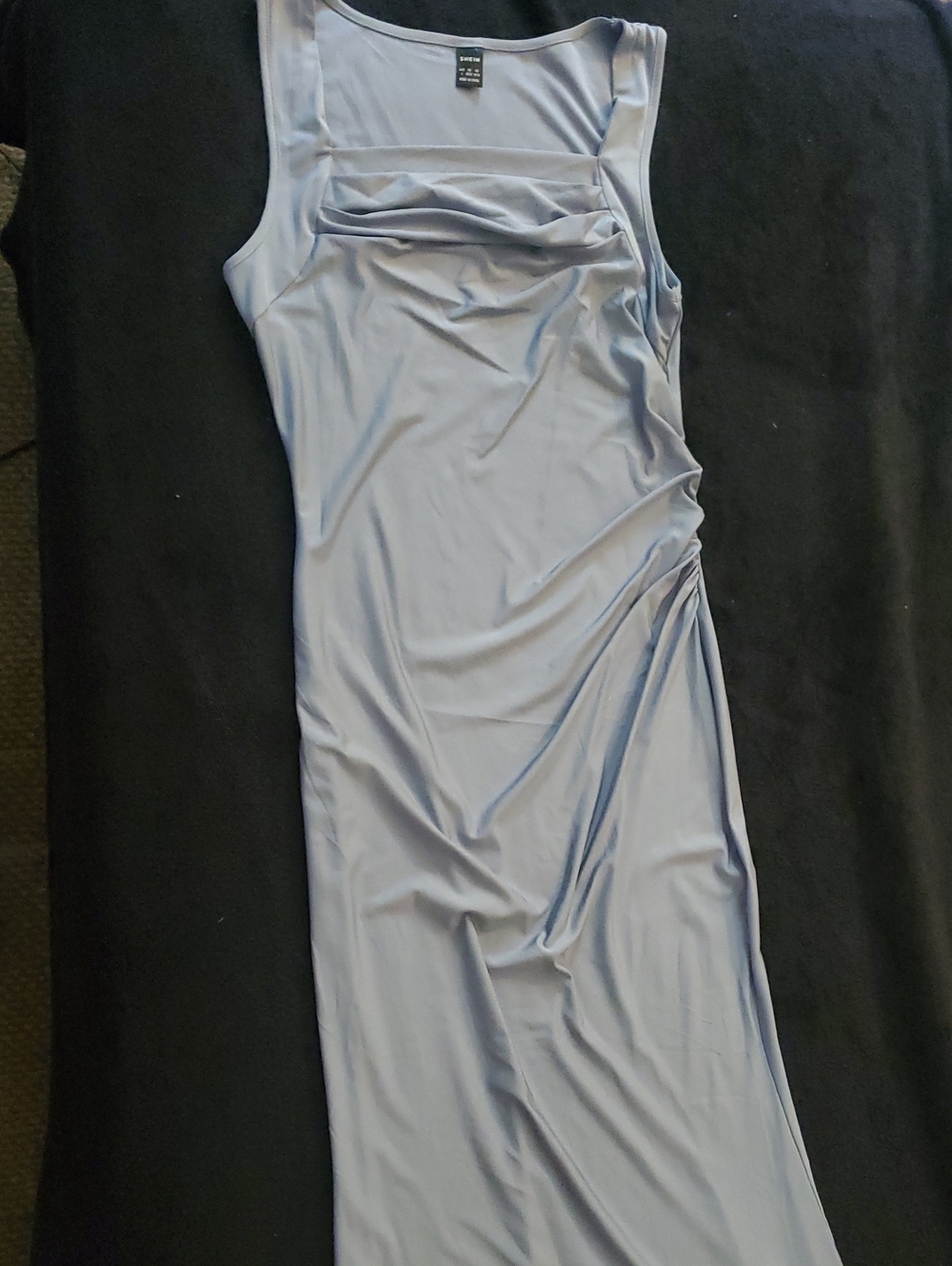 SHEIN Periwinkle Square Neck Sleeveless Dress